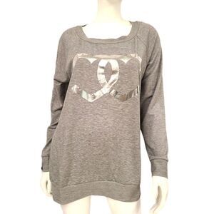New with Tags Yummy Plus Heathered Gray Hearts Sweatshirt size 3X